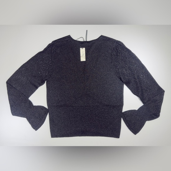 Anthropologie Glossy Black Wrap blouse 🖤✨
*NEW WITH TAGS 🏷️ - Picture 12 of 12